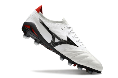 Mizuno Morelia Neo 4 FG Low-Tops Soccer Cleats - White/Black/Red
