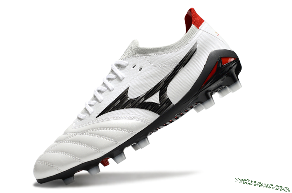 Mizuno Morelia Neo 4 FG Low-Tops Soccer Cleats - White/Black/Red 5