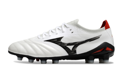 Mizuno Morelia Neo 4 FG Low-Tops Soccer Cleats - White/Black/Red