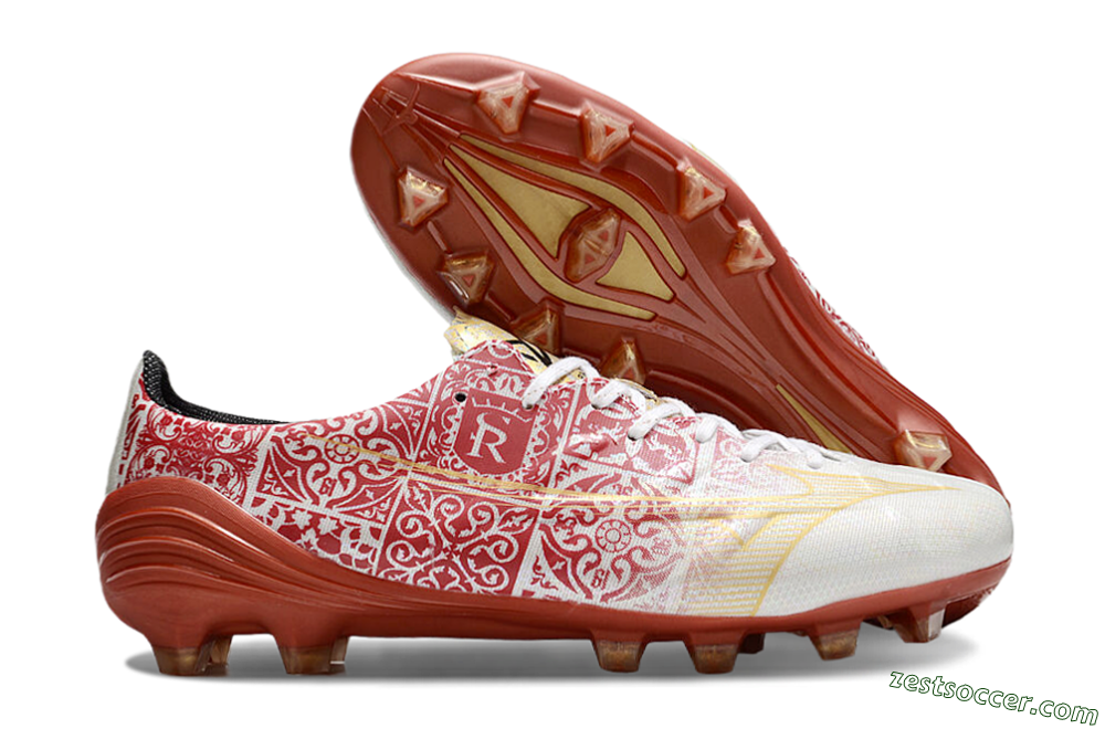 Mizuno Morelia Neo FG Low-Tops Soccer Cleats - White/Red/Gold 0