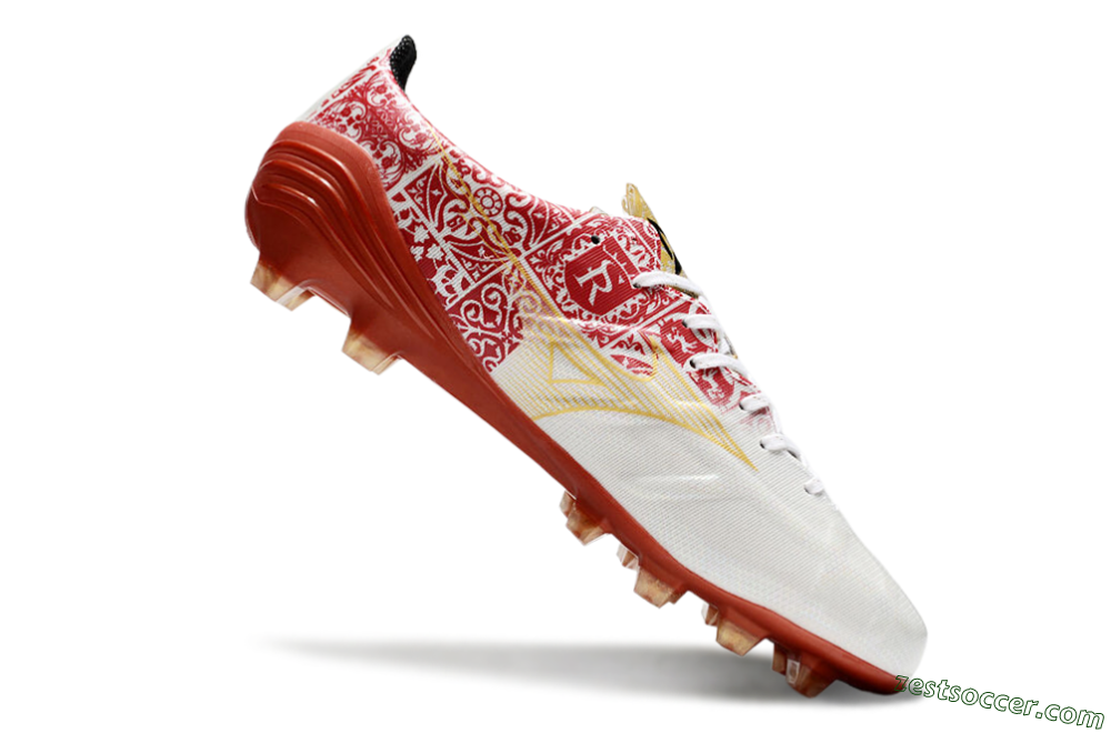 Mizuno Morelia Neo FG Low-Tops Soccer Cleats - White/Red/Gold 4