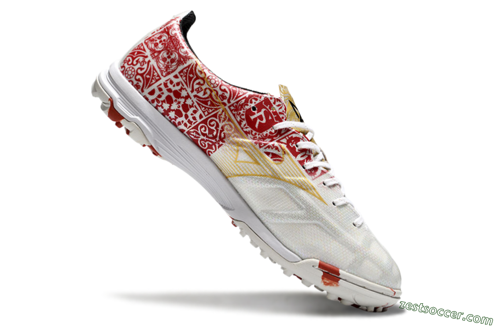 Mizuno Morelia Neo TF Low-Tops Soccer Shoes - White/Red/Gold 4