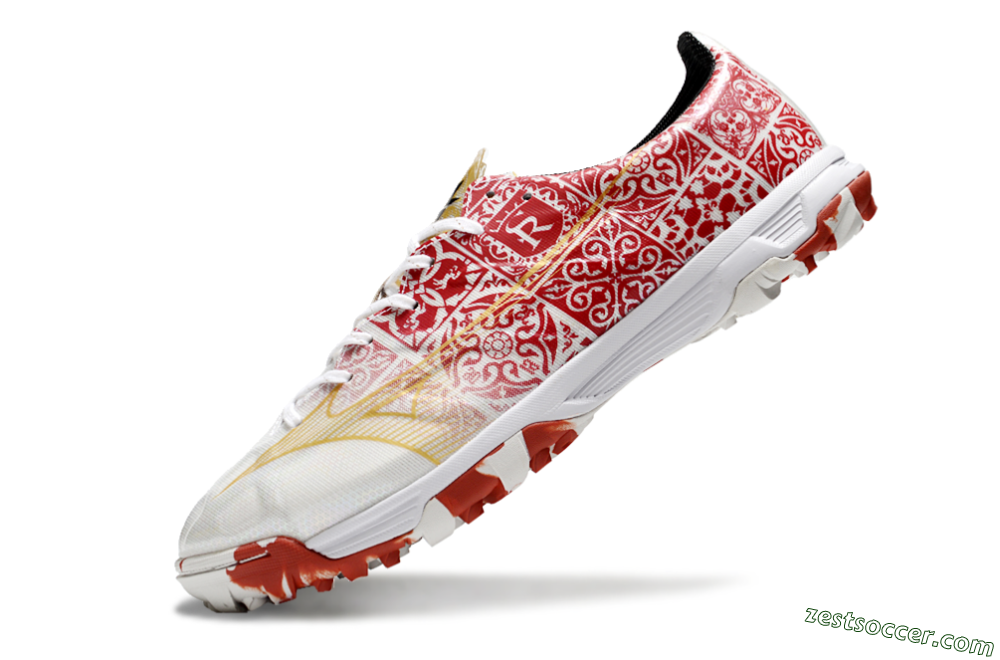 Mizuno Morelia Neo TF Low-Tops Soccer Shoes - White/Red/Gold 5