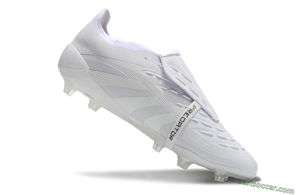 Adidas Predator Elite Foldover Tongue FG Low-Tops Soccer Cleats - White/Silver 4