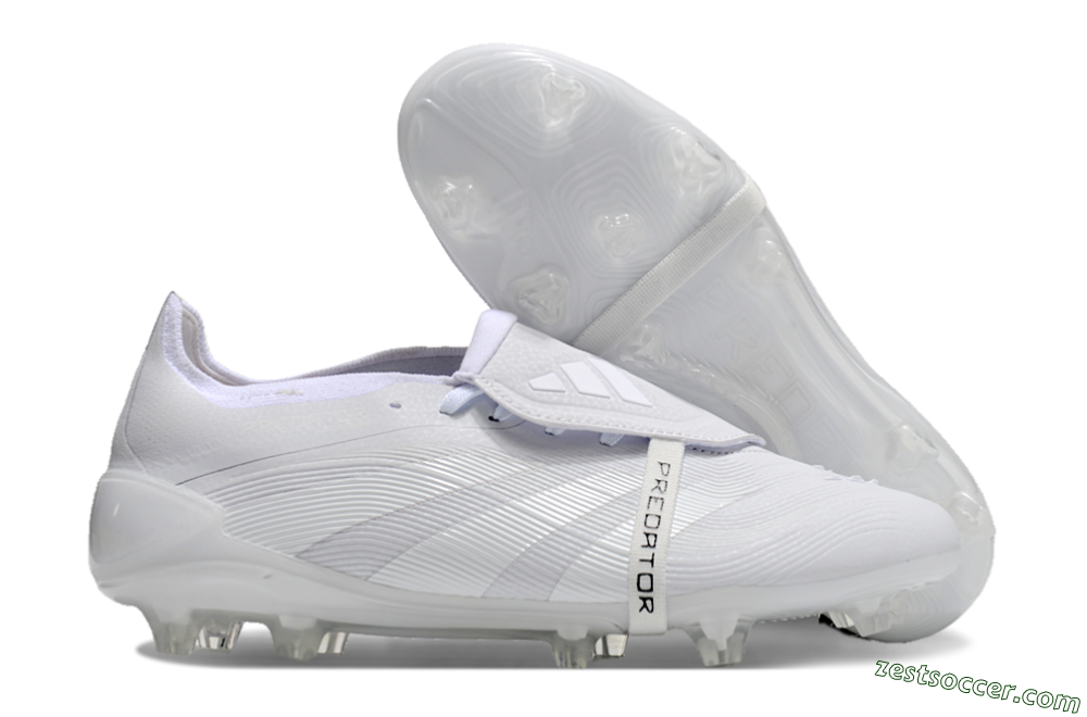 Adidas Predator Elite Foldover Tongue FG Low-Tops Soccer Cleats - White/Silver 0