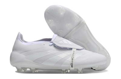 Adidas Predator Elite Foldover Tongue FG Low-Tops Soccer Cleats - White/Silver