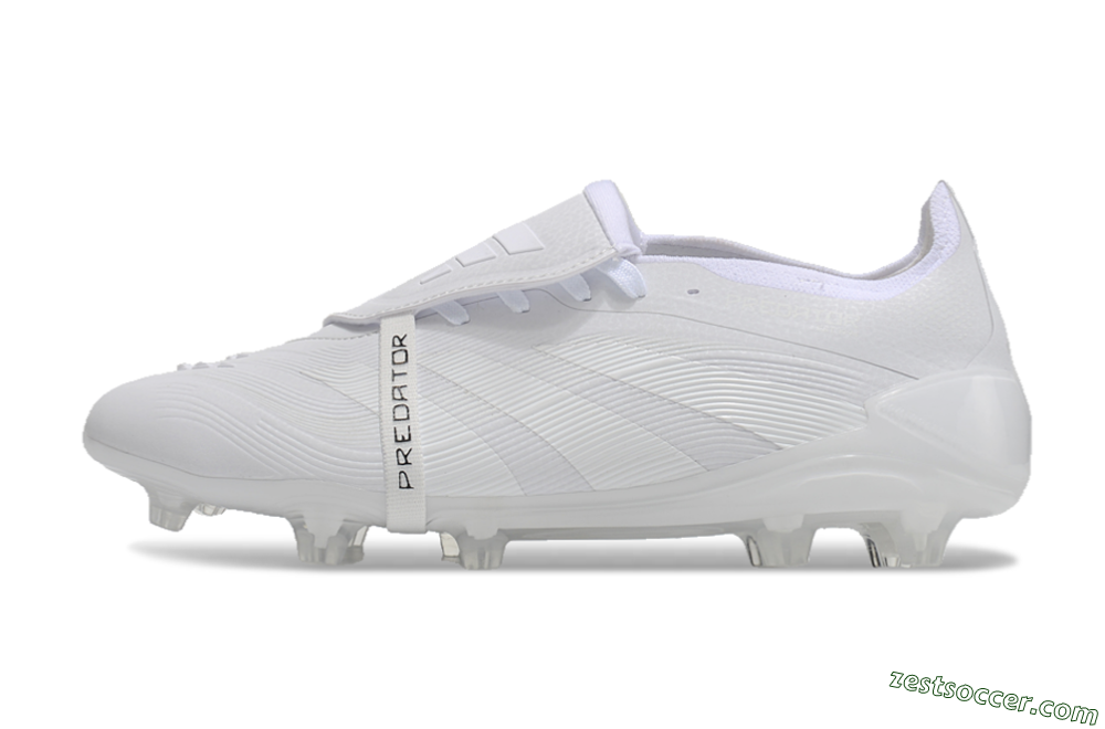 Adidas Predator Elite Foldover Tongue FG Low-Tops Soccer Cleats - White/Silver 2