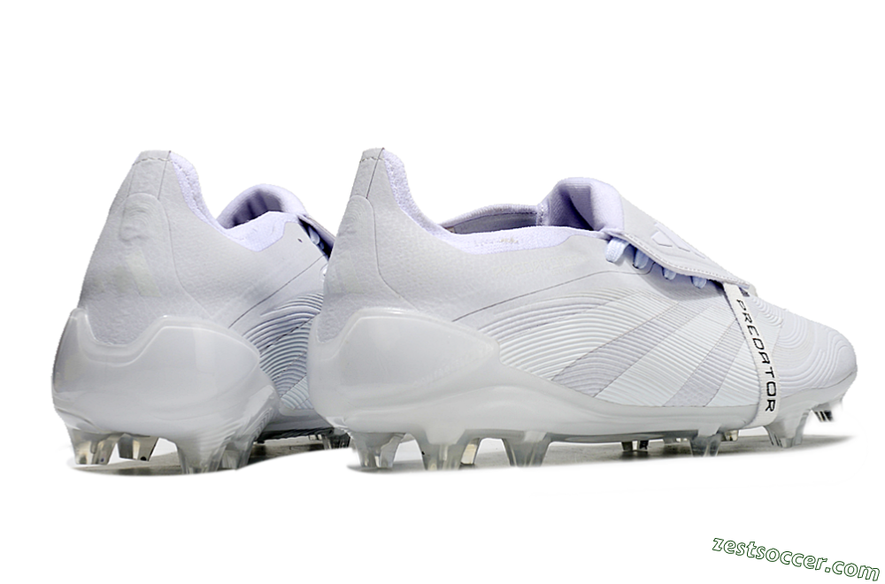 Adidas Predator Elite Foldover Tongue FG Low-Tops Soccer Cleats - White/Silver 6
