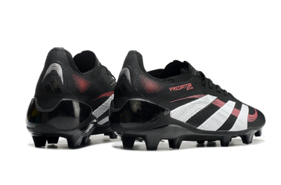 Adidas Predator Elite 2025 Stealth Victory FG Low-Tops Soccer Cleats - Black/White/Red