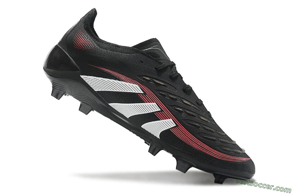 Adidas Predator Elite 2025 Stealth Victory FG Low-Tops Soccer Cleats - Black/White/Red 4