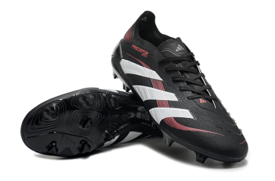 Adidas Predator Elite 2025 Stealth Victory FG Low-Tops Soccer Cleats - Black/White/Red