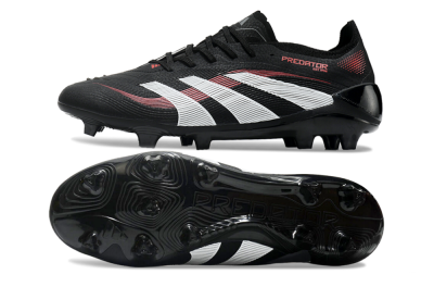 Adidas Predator Elite 2025 Stealth Victory FG Low-Tops Soccer Cleats - Black/White/Red