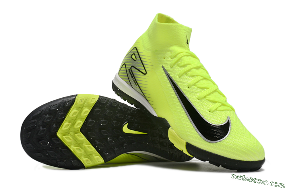 Nike Air Zoom Mercurial Superfly 10 Elite TF High-Tops Soccer Shoes - Yellow/Black/Silver 1