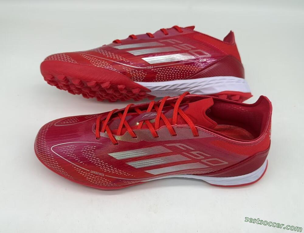 Adidas F50 Pro TF Low-Tops Soccer Shoes - Red/Silver/White