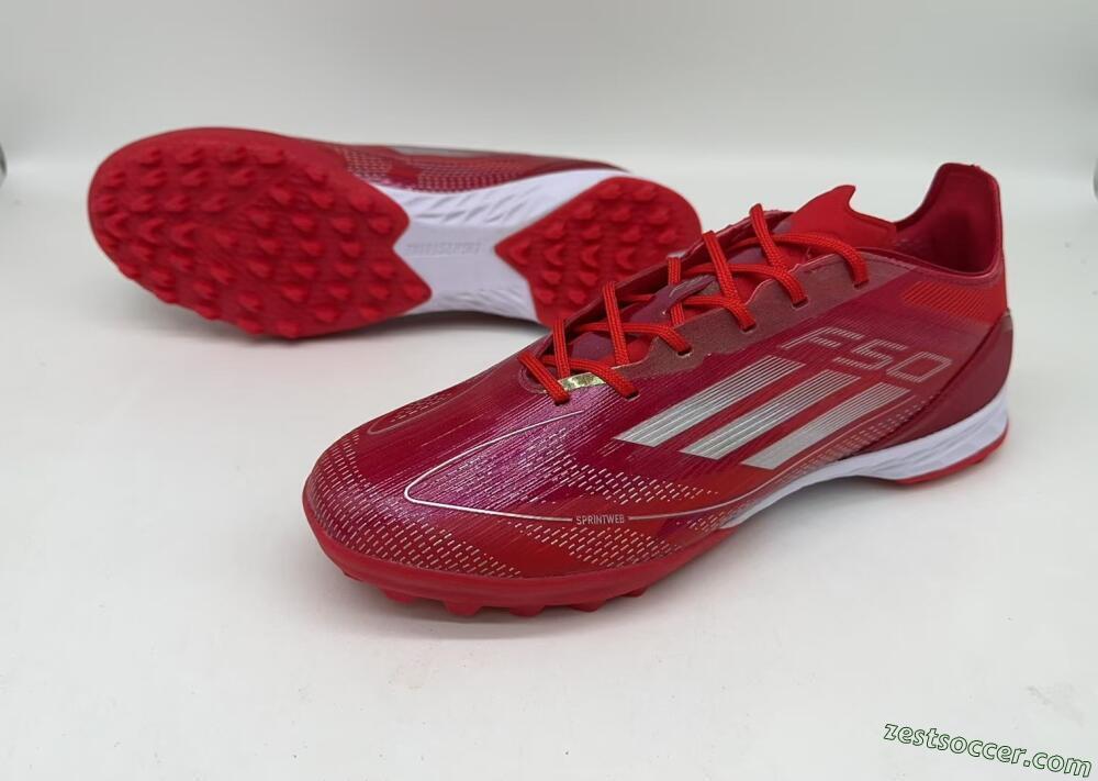 Adidas F50 Pro TF Low-Tops Soccer Shoes - Red/Silver/White