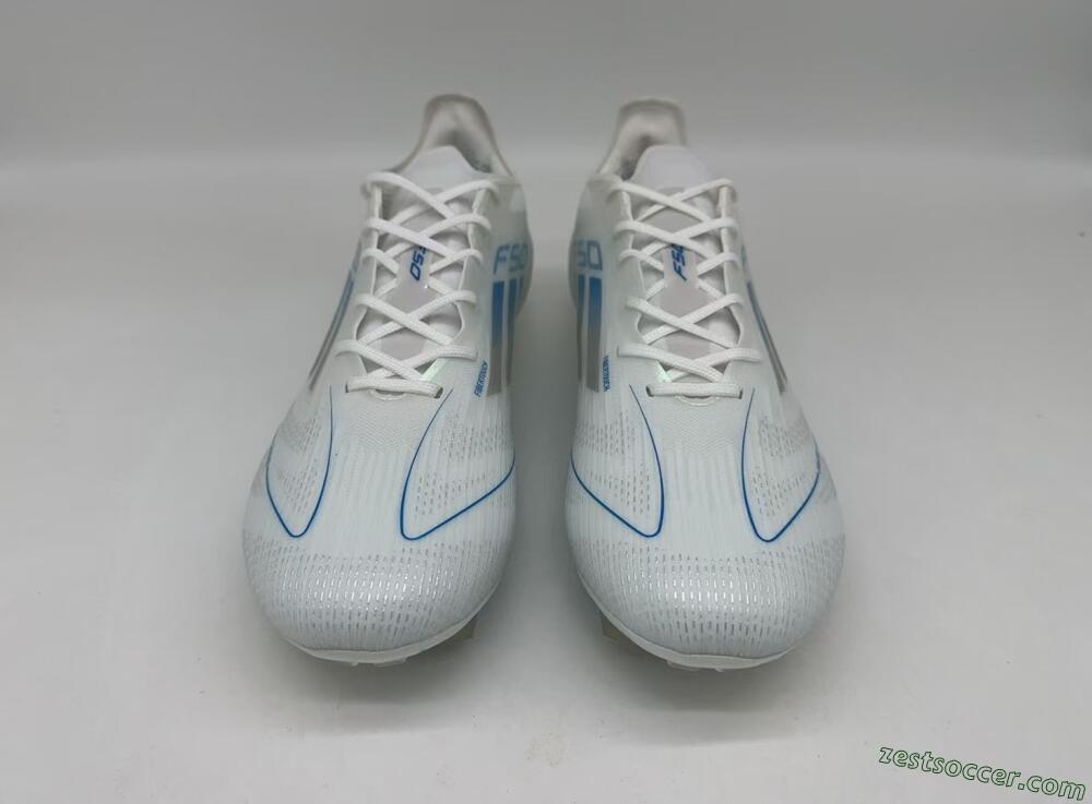 Adidas F50 Elite FG Low-Tops Soccer Cleats - White/Silver/Blue