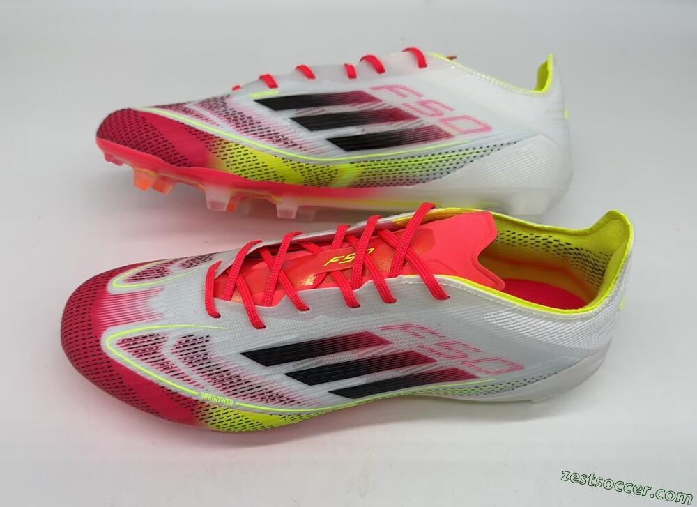 Adidas F50 Elite FG Low-Tops Soccer Cleats - White/Red/Yellow