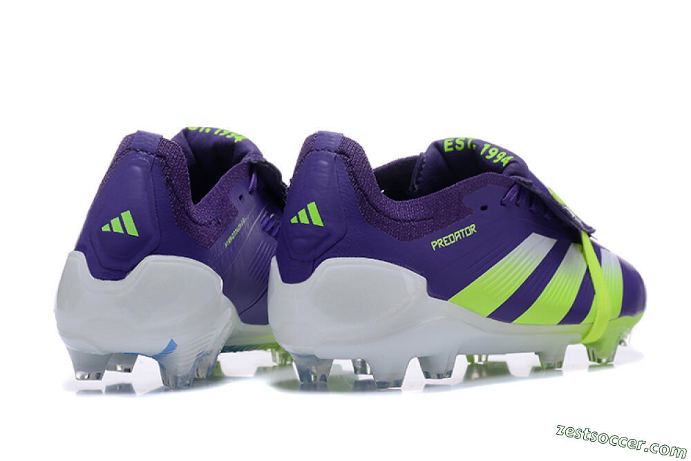 Adidas Predator Elite Foldover Tongue FG Low-Tops Soccer Cleats - Purple/Yellow/White 6