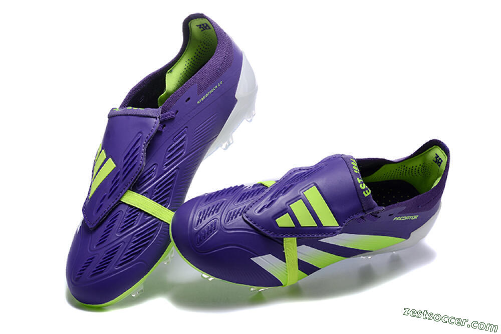 Adidas Predator Elite Foldover Tongue FG Low-Tops Soccer Cleats - Purple/Yellow/White 3