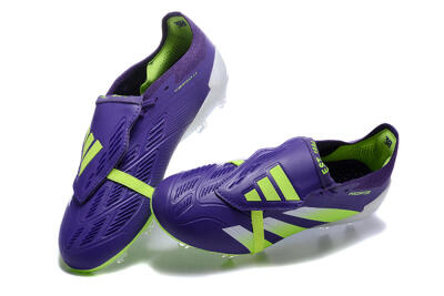 Adidas Predator Elite Foldover Tongue FG Low-Tops Soccer Cleats - Purple/Yellow/White