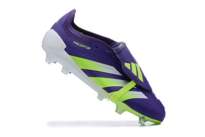 Adidas Predator Elite Foldover Tongue FG Low-Tops Soccer Cleats - Purple/Yellow/White