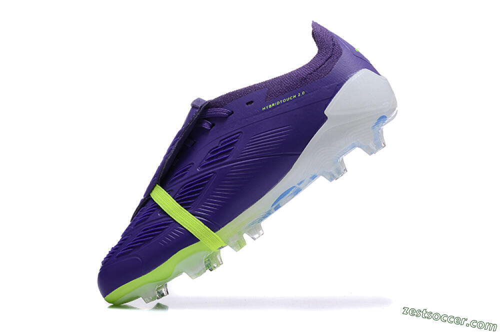 Adidas Predator Elite Foldover Tongue FG Low-Tops Soccer Cleats - Purple/Yellow/White 5