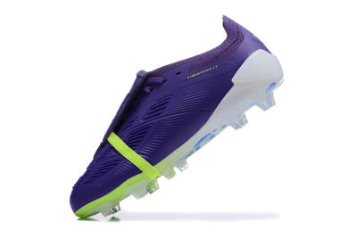 Adidas Predator Elite Foldover Tongue FG Low-Tops Soccer Cleats - Purple/Yellow/White