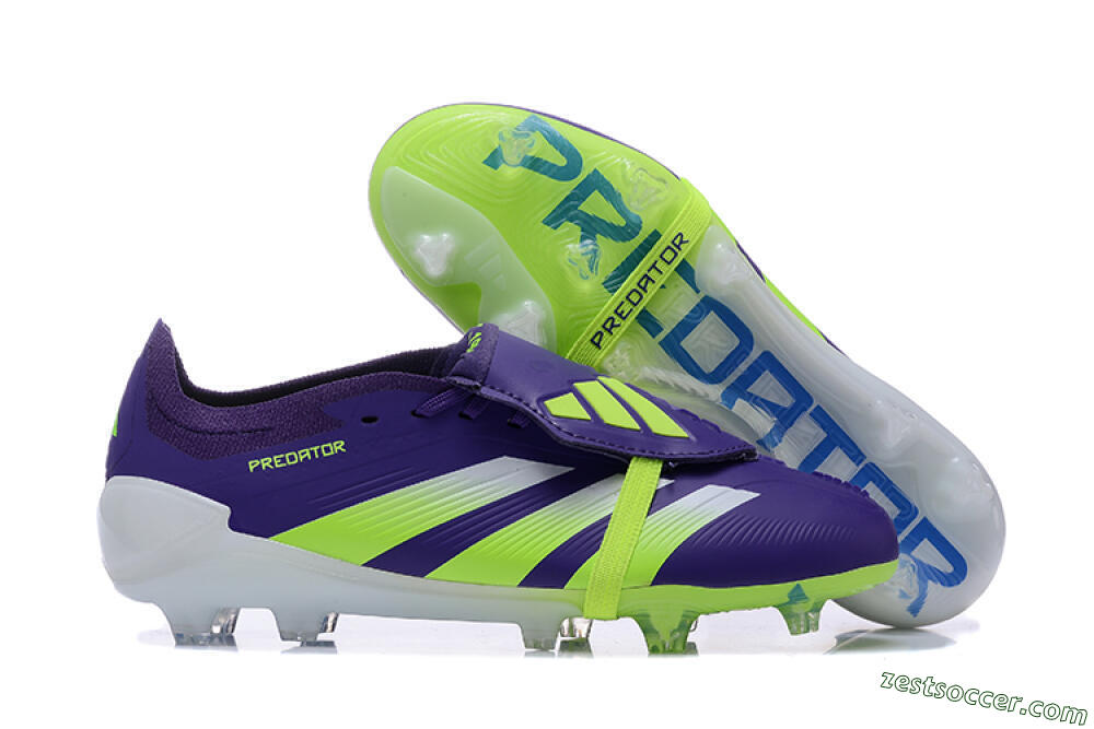Adidas Predator Elite Foldover Tongue FG Low-Tops Soccer Cleats - Purple/Yellow/White 0