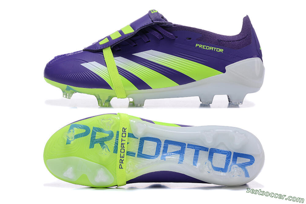 Adidas Predator Elite Foldover Tongue FG Low-Tops Soccer Cleats - Purple/Yellow/White 1