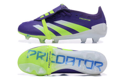 Adidas Predator Elite Foldover Tongue FG Low-Tops Soccer Cleats - Purple/Yellow/White