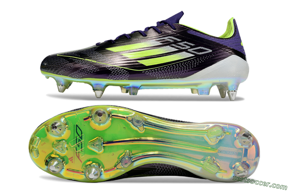 Adidas F50 Elite SG Low-Tops Soccer Cleats - Purple/Yellow/Gold 1