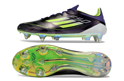 Adidas F50 Elite SG Low-Tops Soccer Cleats - Purple/Yellow/Gold