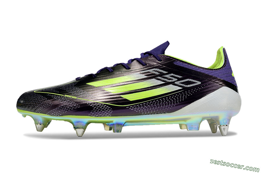 Adidas F50 Elite SG Low-Tops Soccer Cleats - Purple/Yellow/Gold 2
