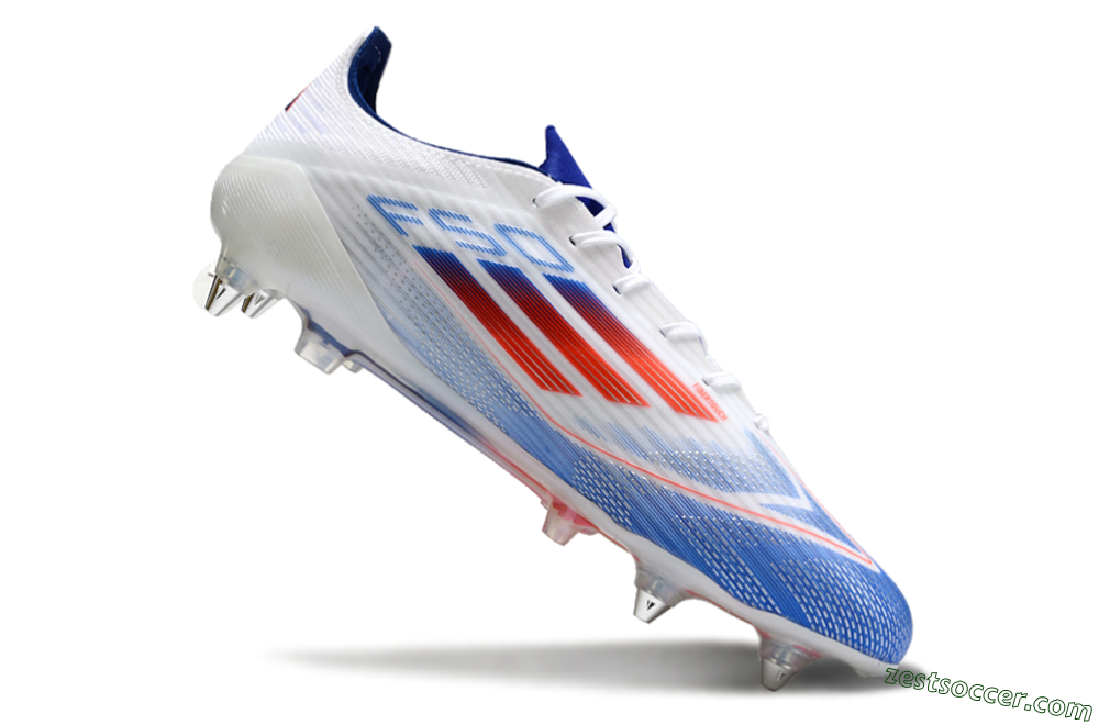 Adidas F50 Elite SG Low-Tops Soccer Cleats - White/Blue/Red 4