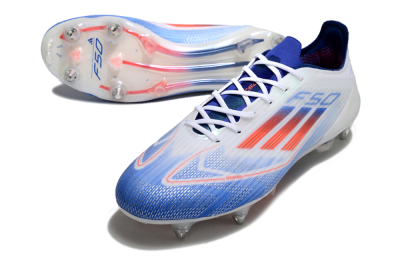 Adidas F50 Elite SG Low-Tops Soccer Cleats - White/Blue/Red