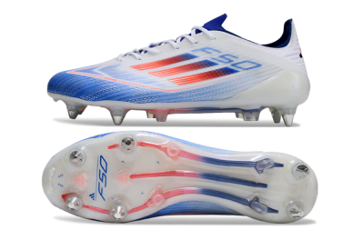Adidas F50 Elite SG Low-Tops Soccer Cleats - White/Blue/Red
