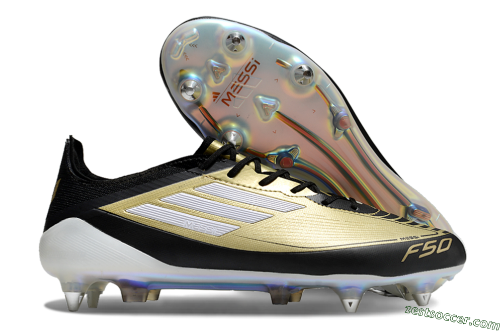 Adidas F50 Elite SG Low-Tops Soccer Cleats - Gold/White/Black 0