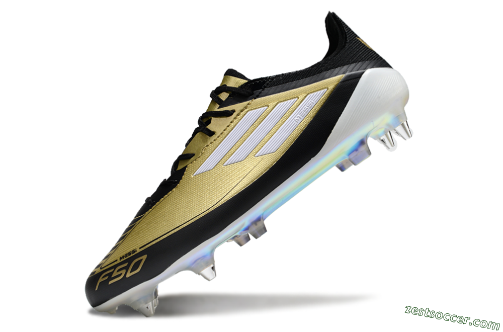 Adidas F50 Elite SG Low-Tops Soccer Cleats - Gold/White/Black 5