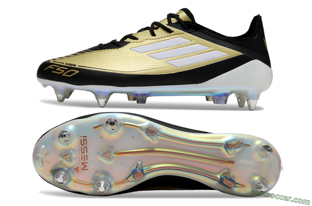 Adidas F50 Elite SG Low-Tops Soccer Cleats - Gold/White/Black 1