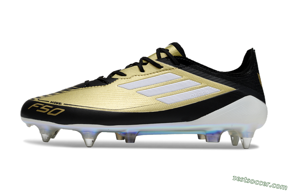 Adidas F50 Elite SG Low-Tops Soccer Cleats - Gold/White/Black 2