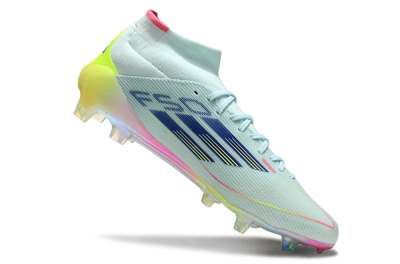 Adidas F50 Elite Mid FG High-Tops Soccer Cleats - Jade/Yellow/Pink/Gold