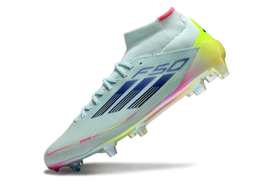 Adidas F50 Elite Mid FG High-Tops Soccer Cleats - Jade/Yellow/Pink/Gold