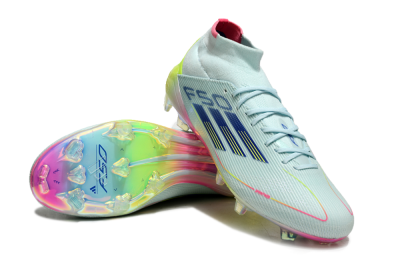 Adidas F50 Elite Mid FG High-Tops Soccer Cleats - Jade/Yellow/Pink/Gold