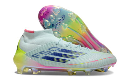 Adidas F50 Elite Mid FG High-Tops Soccer Cleats - Jade/Yellow/Pink/Gold