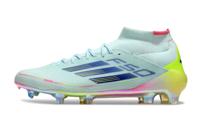 Adidas F50 Elite Mid FG High-Tops Soccer Cleats - Jade/Yellow/Pink/Gold