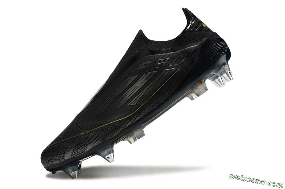 Adidas F50 Elite Laceless SG Low-Tops Soccer Cleats - Black/Silver/Gold 5