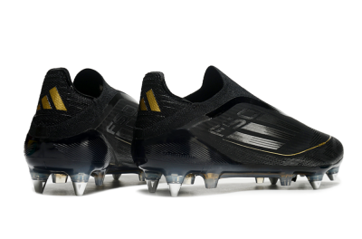 Adidas F50 Elite Laceless SG Low-Tops Soccer Cleats - Black/Silver/Gold