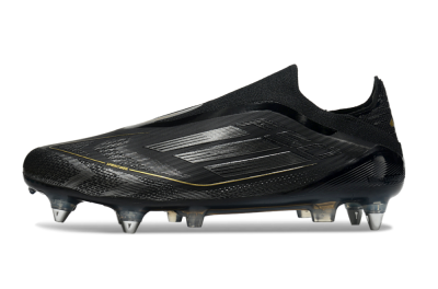 Adidas F50 Elite Laceless SG Low-Tops Soccer Cleats - Black/Silver/Gold