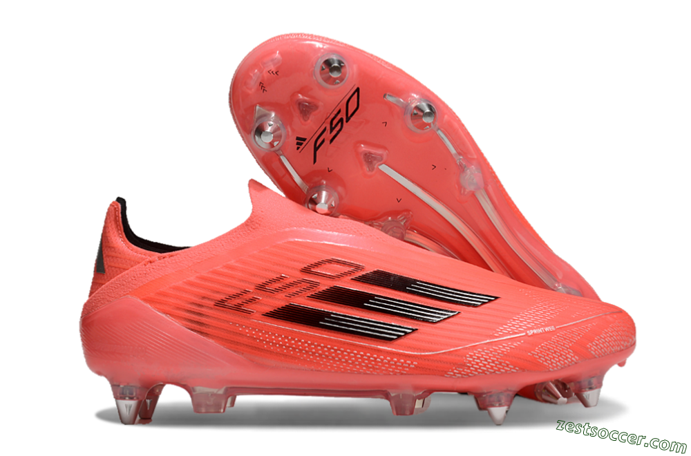 Adidas F50 Elite Laceless SG Low-Tops Soccer Cleats - Red/Black/Silver 0