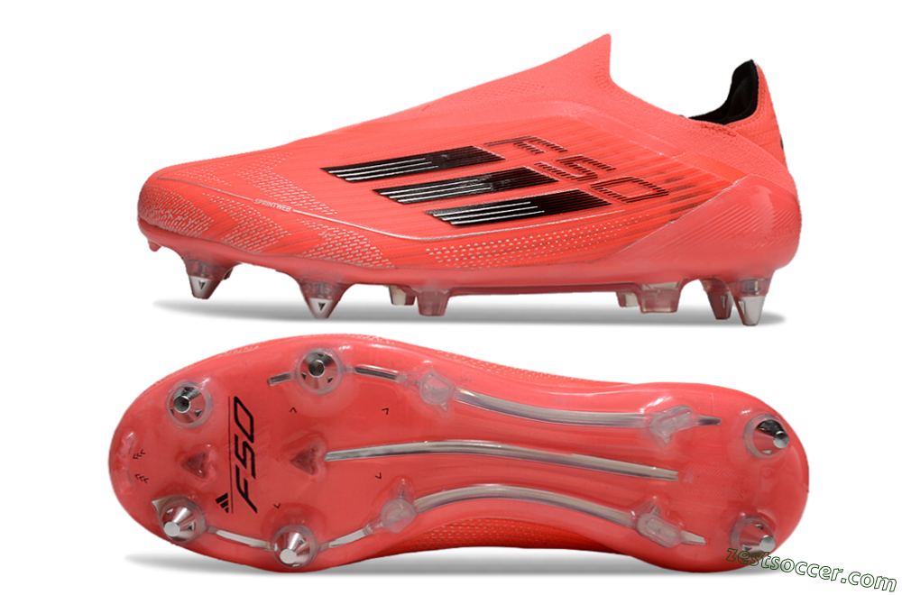 Adidas F50 Elite Laceless SG Low-Tops Soccer Cleats - Red/Black/Silver 1